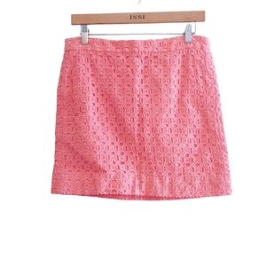 J Crew Pink Eyelet Skirt Size 6